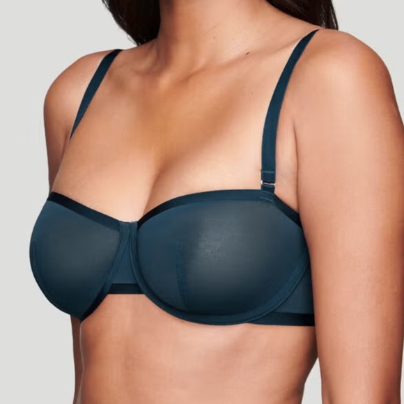 CUUP The Balconette mesh bra Ocean blue Size 38E / 38DD - Picture 1 of 11